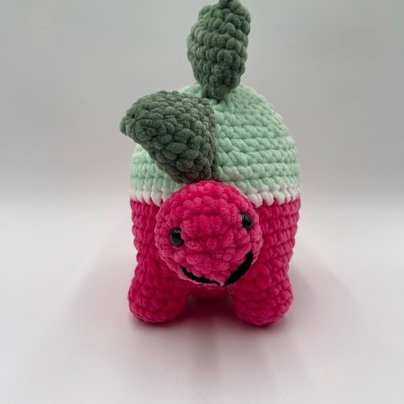 Melonosaurus Amigurumi Handmade Plush Dinosaur Colorful Soft - Picture 4 of 11
